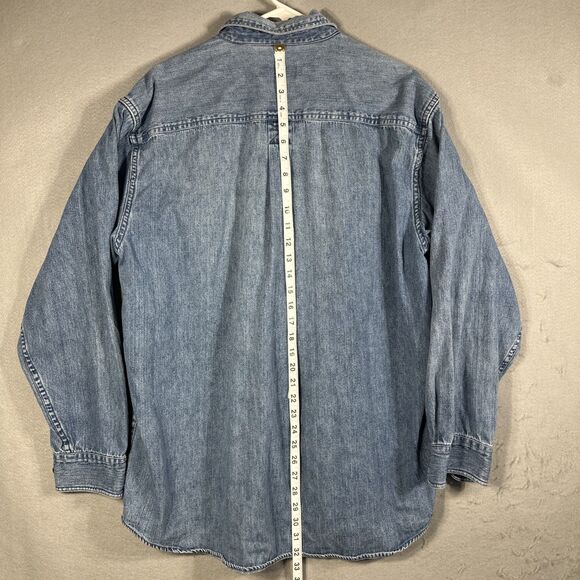 Hunt Club Mens XL 100% Cotton Denim Collared Button Up Shirt with Pockets - Picture 7 of 9